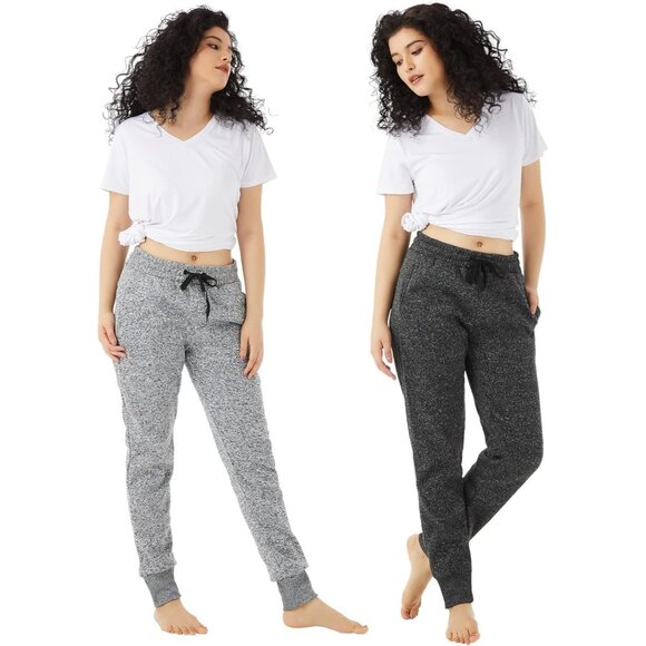 🆕Women’s Light Grey/Dark Grey Polyester Joggers with Pockets, Soft Sweat pants - Picture 4 of 6
